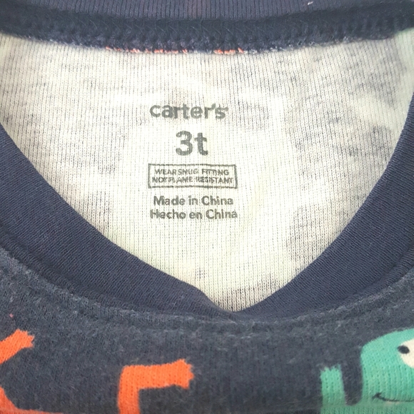 CARTER'S 3 Pc Monster Pajama Set - Picture 7 of 8